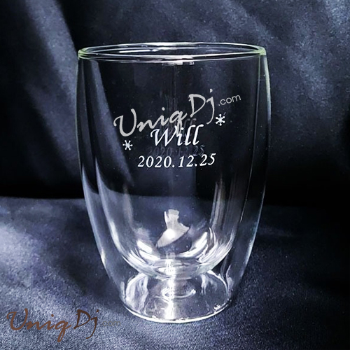 客製刻字杯暖心雙層玻璃杯-DB102